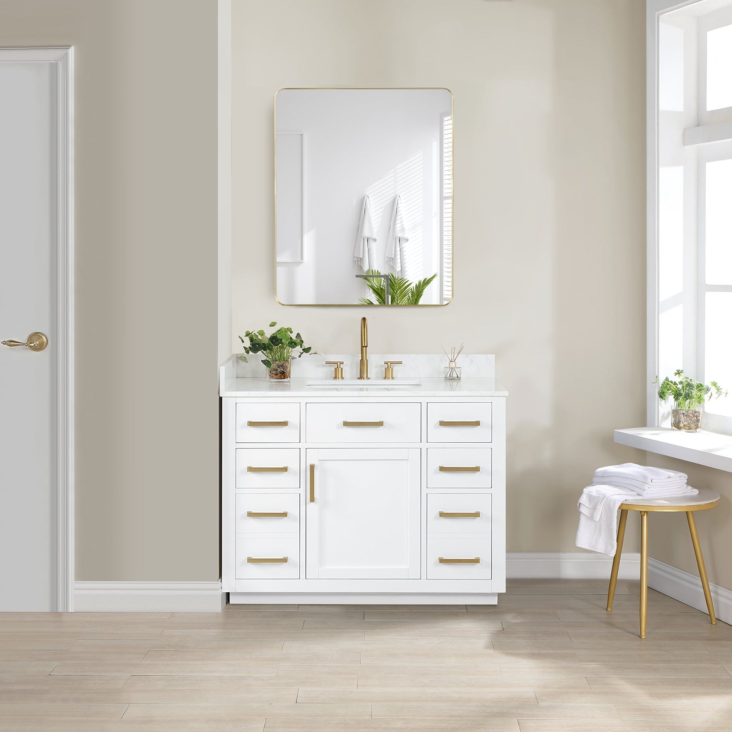 Altair Designs Gavino 42" single vanity with top - 557042-LB-GW-NM