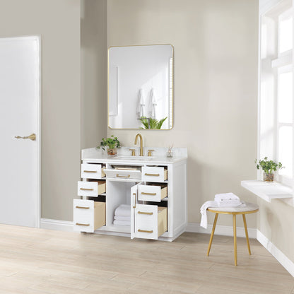 Altair Designs Gavino 42" single vanity with top - 557042-LB-GW-NM