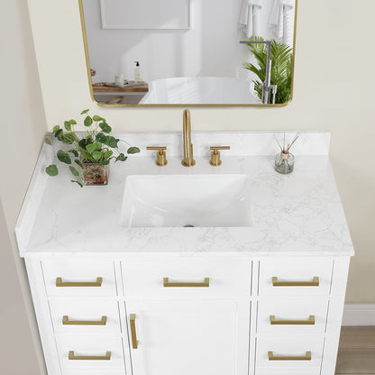 Altair Designs Gavino 42" single vanity with top - 557042-LB-GW-NM