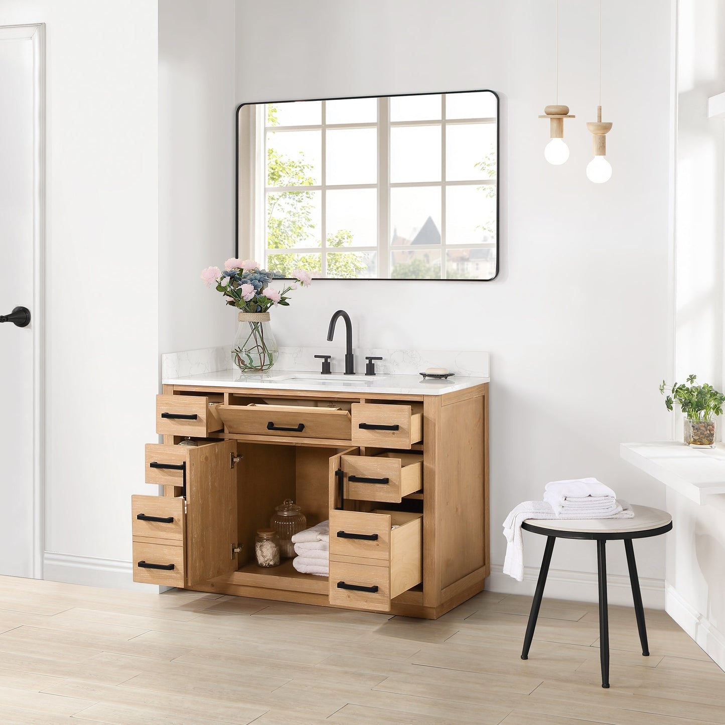 Altair Designs 48" single vanity with top - 557048-RB-GW-NM