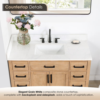 Altair Designs 48" single vanity with top - 557048-RB-GW-NM