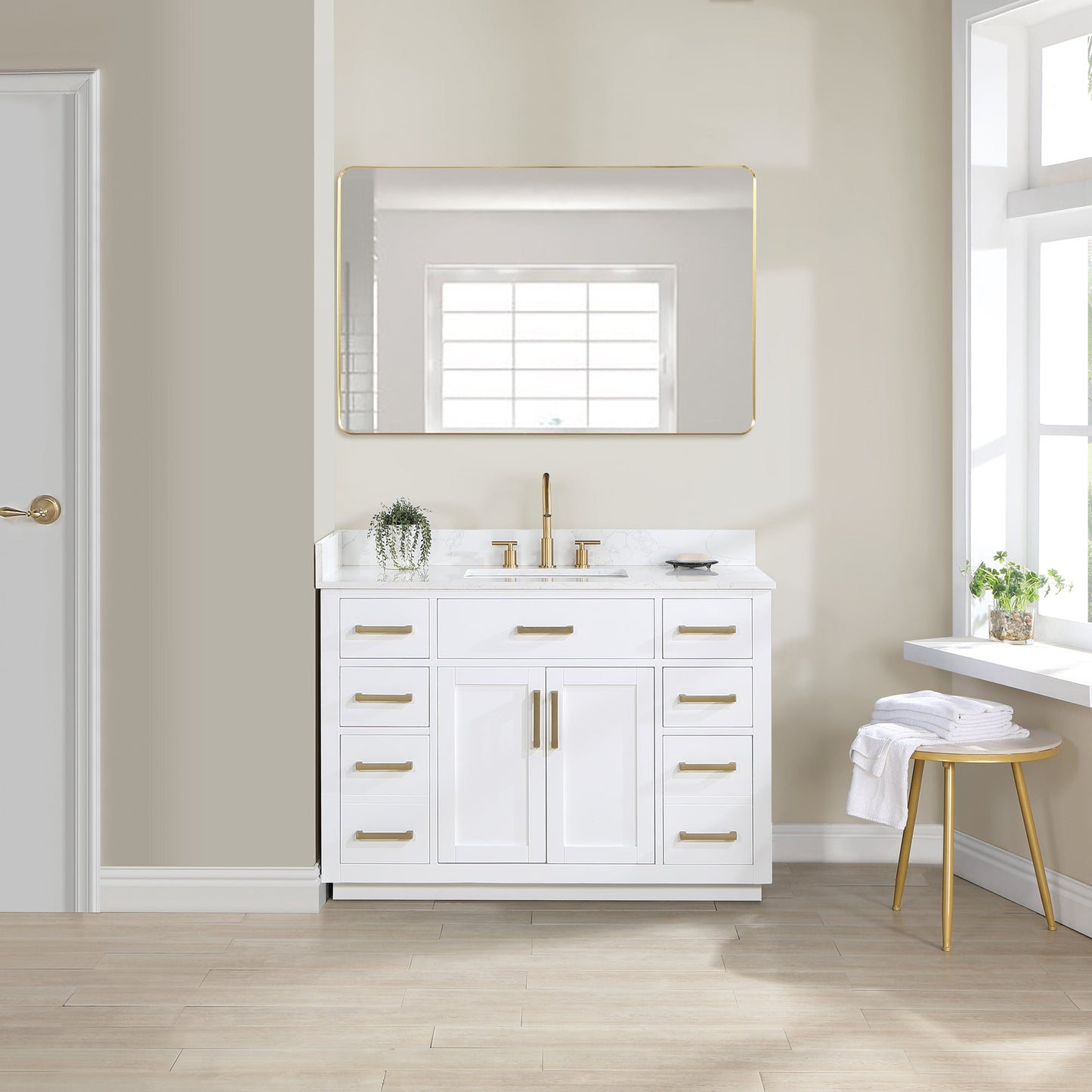 Altair Designs 48" single vanity with top - 557048-RB-GW-NM