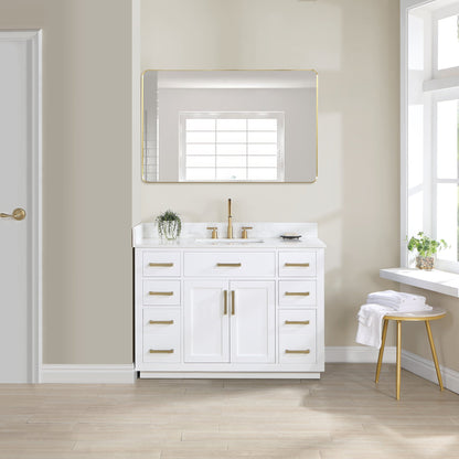Altair Designs 48" single vanity with top - 557048-RB-GW-NM