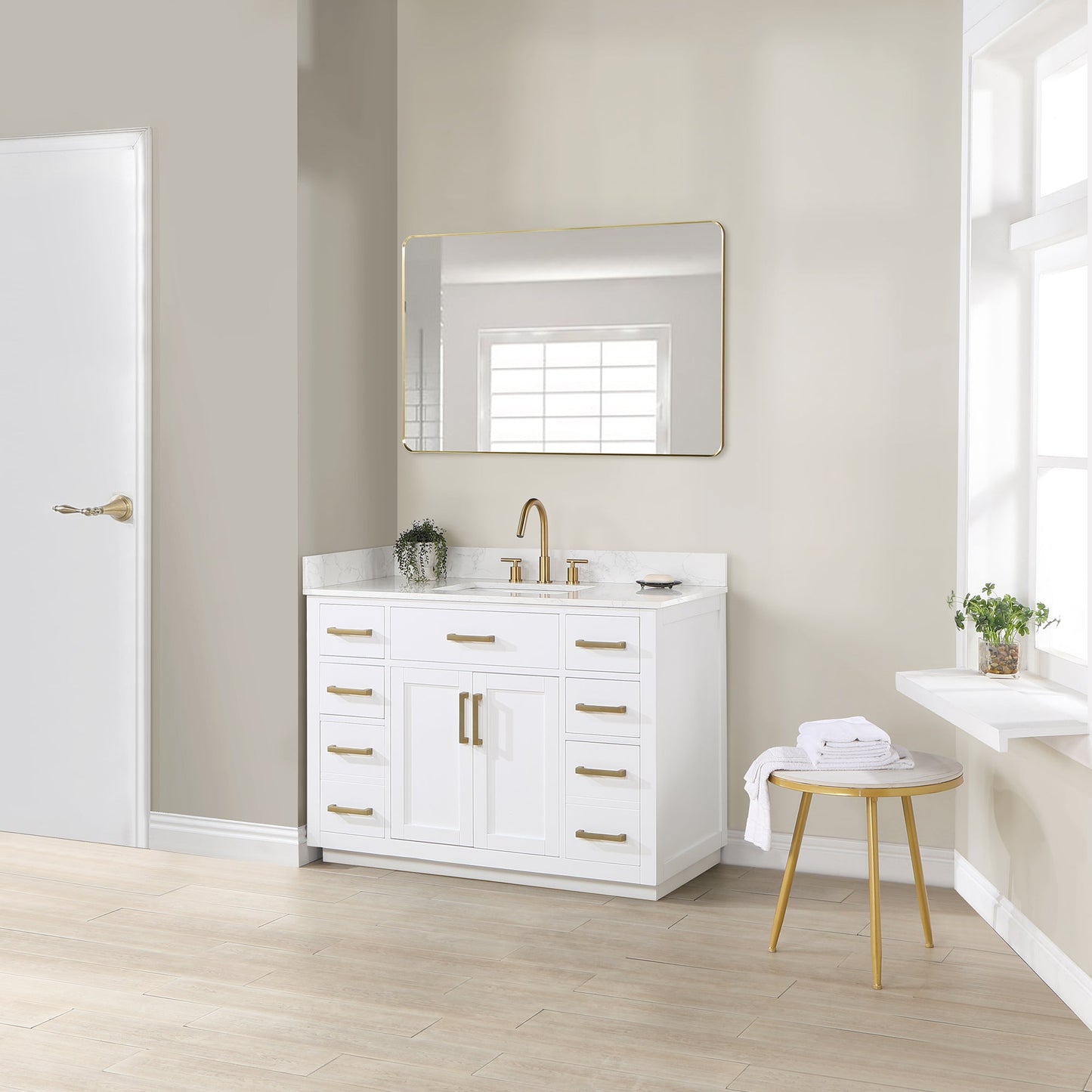 Altair Designs 48" single vanity with top - 557048-RB-GW-NM