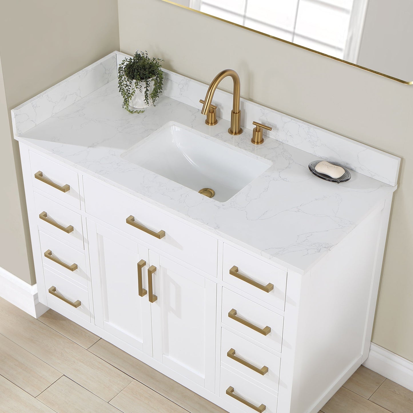 Altair Designs 48" single vanity with top - 557048-RB-GW-NM