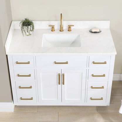 Altair Designs 48" single vanity with top - 557048-RB-GW-NM