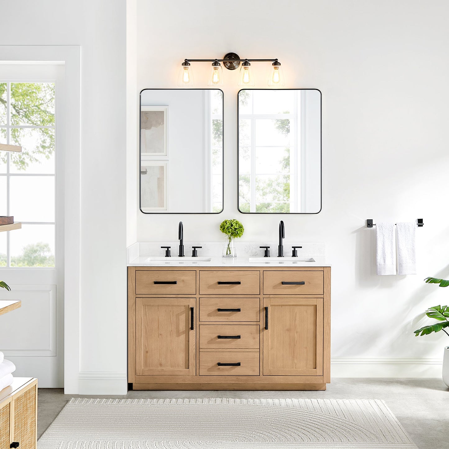 Altair Designs Gavino 54" double vanity with top - 557054-LB-GW-NM