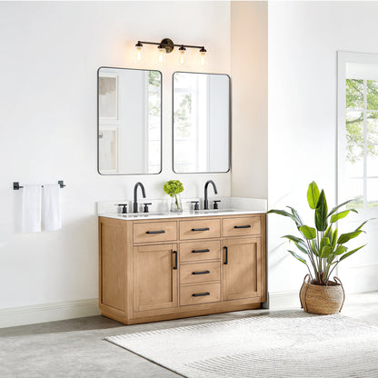 Altair Designs Gavino 54" double vanity with top - 557054-LB-GW-NM