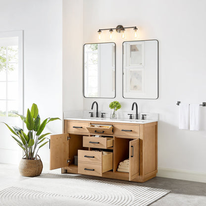 Altair Designs Gavino 54" double vanity with top - 557054-LB-GW-NM