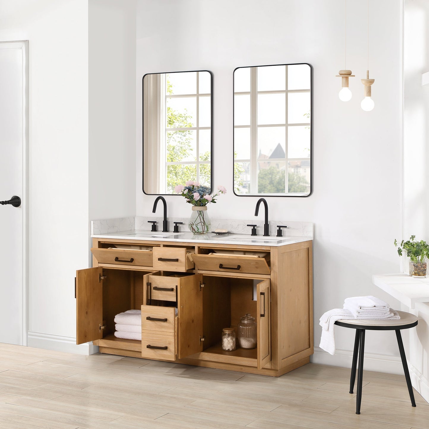 Altair Designs Gavino 60" double vanity with top - 557060-LB-GW-NM Price
