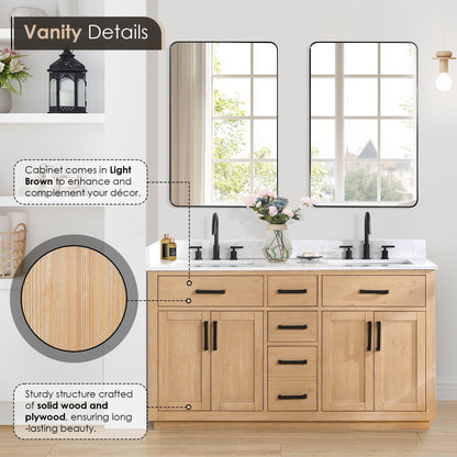 Altair Designs Gavino 60" double vanity with top - 557060-LB-GW-NM Price
