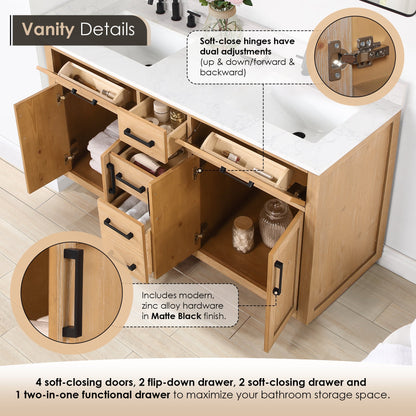 Altair Designs Gavino 60" double vanity with top - 557060-LB-GW-NM Price