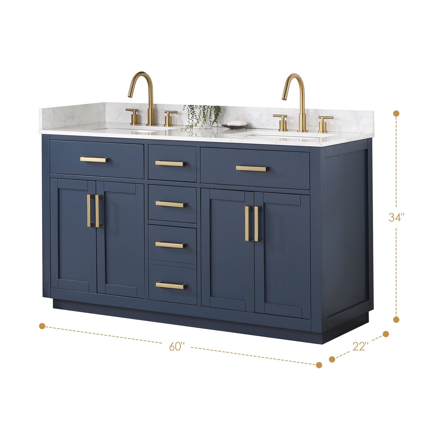 Altair Designs Gavino 60" double vanity with top - 557060-LB-GW-NM Price