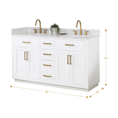 Altair Designs Gavino 60" double vanity with top - 557060-LB-GW-NM Price