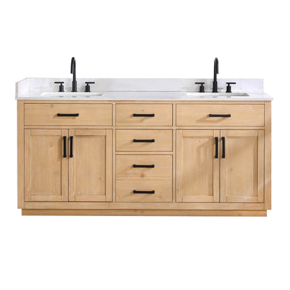 Altair Designs 72" double vanity with top - 557072-WH-GW-NM