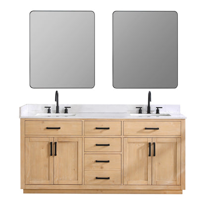 Altair Designs 72" double vanity with top - 557072-WH-GW-NM
