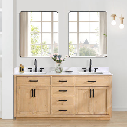 Altair Designs 72" double vanity with top - 557072-WH-GW-NM