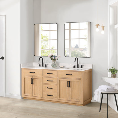 Altair Designs 72" double vanity with top - 557072-WH-GW-NM