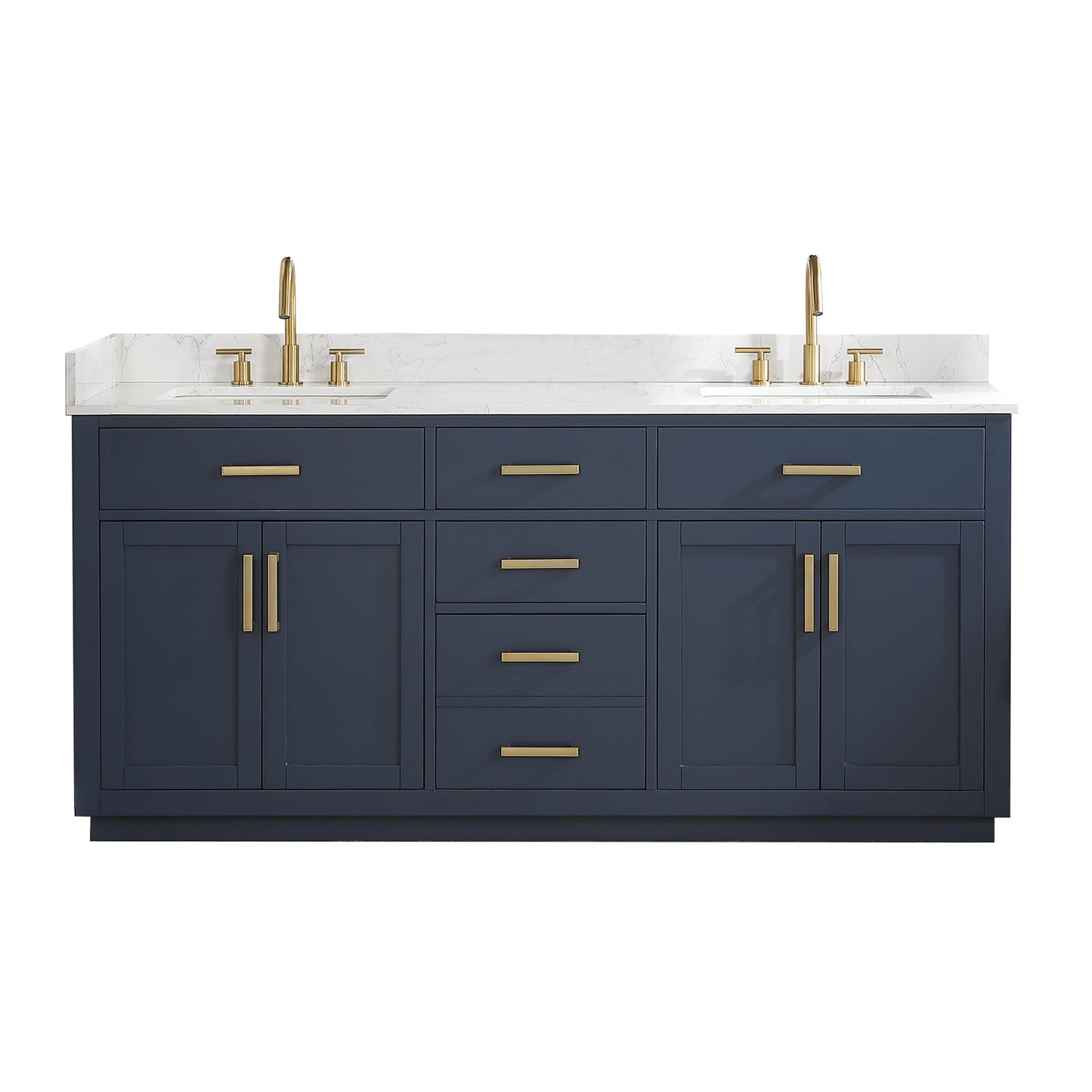 Altair Designs 72" double vanity with top - 557072-WH-GW-NM