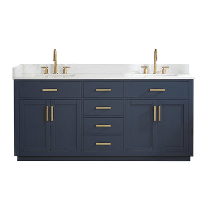 Altair Designs 72" double vanity with top - 557072-WH-GW-NM