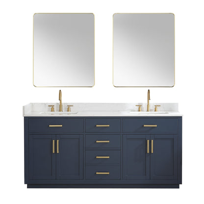 Altair Designs 72" double vanity with top - 557072-WH-GW-NM