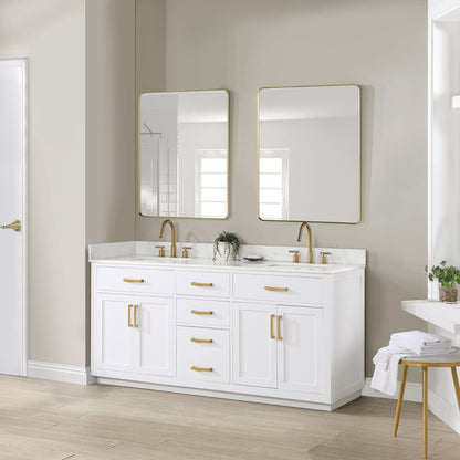 Altair Designs 72" double vanity with top - 557072-WH-GW-NM