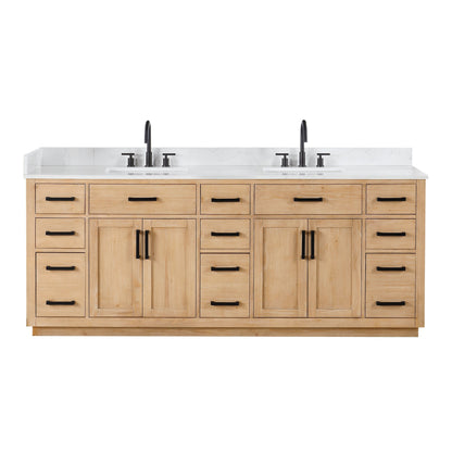 Altair Designs Gavino 84" double vanity with top - 557084-LB-GW-NM