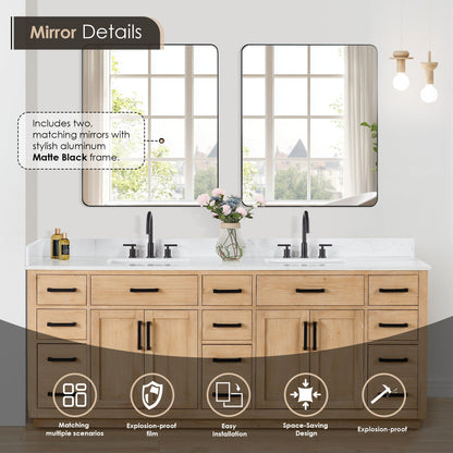 Altair Designs Gavino 84" double vanity with top - 557084-LB-GW-NM