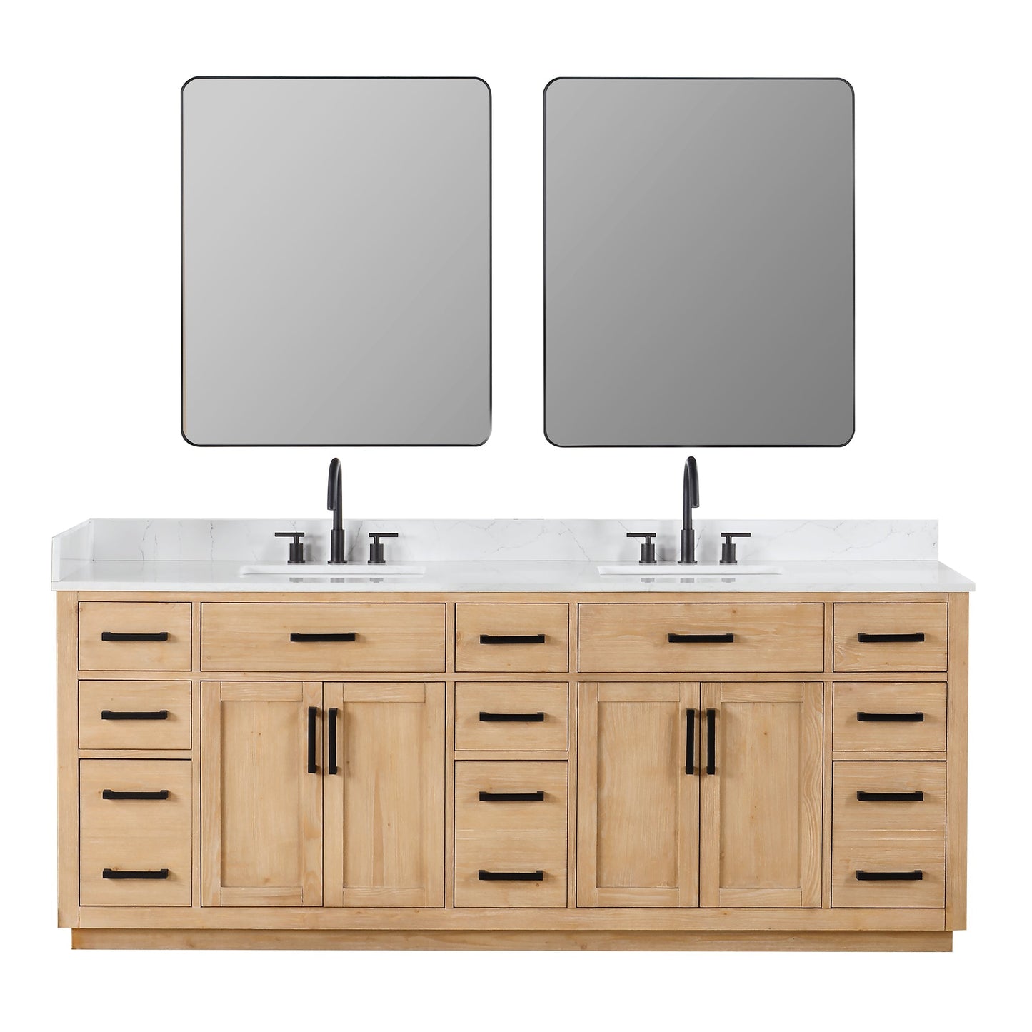 Altair Designs Gavino 84" double vanity with top - 557084-LB-GW-NM