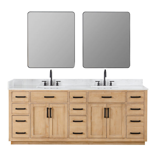 Altair Designs Gavino 84" double vanity with top - 557084-LB-GW-NM