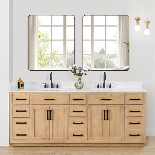 Altair Designs Gavino 84" double vanity with top - 557084-LB-GW-NM