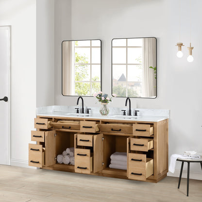 Altair Designs Gavino 84" double vanity with top - 557084-LB-GW-NM