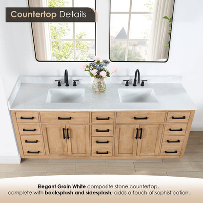 Altair Designs Gavino 84" double vanity with top - 557084-LB-GW-NM