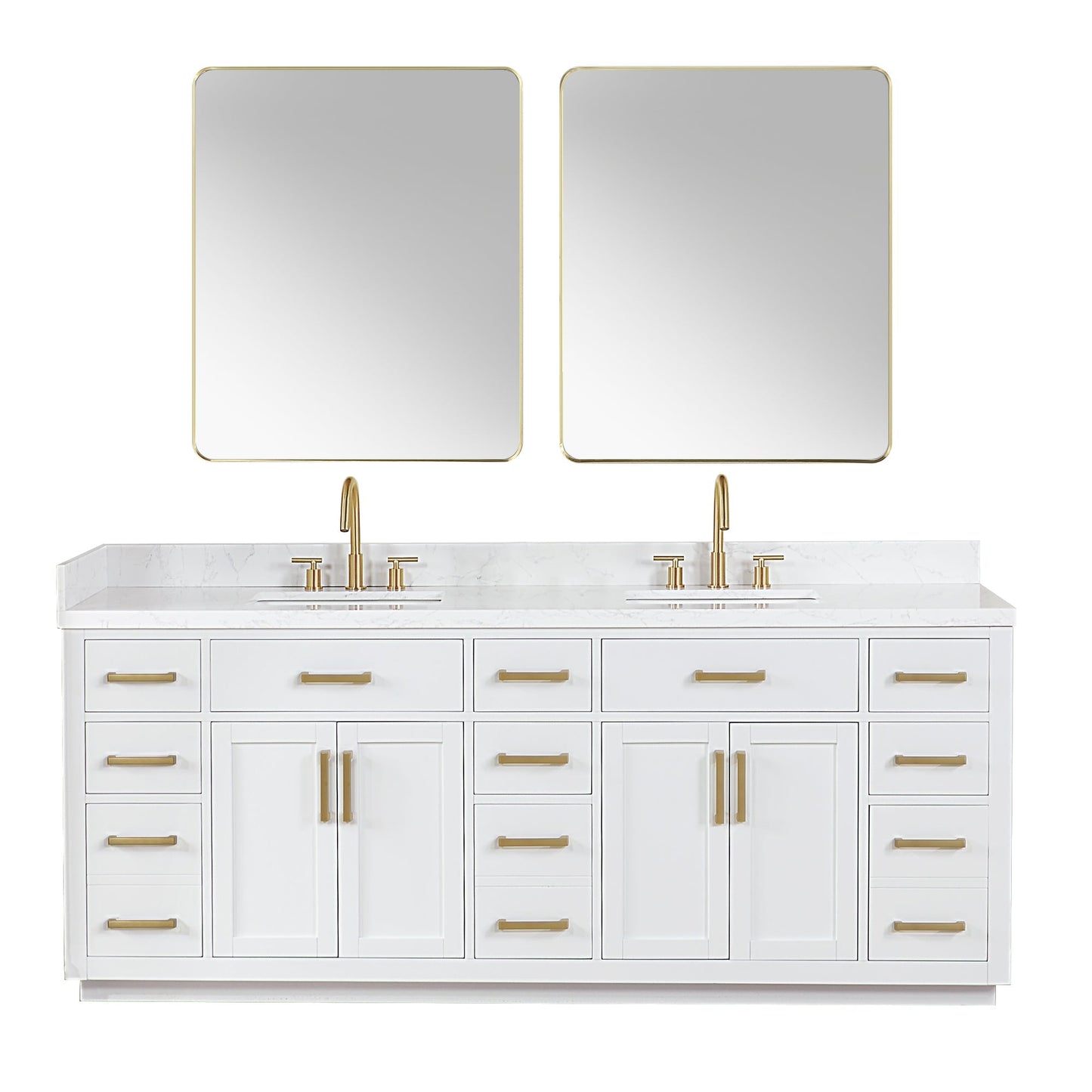 Altair Designs Gavino 84" double vanity with top - 557084-LB-GW-NM
