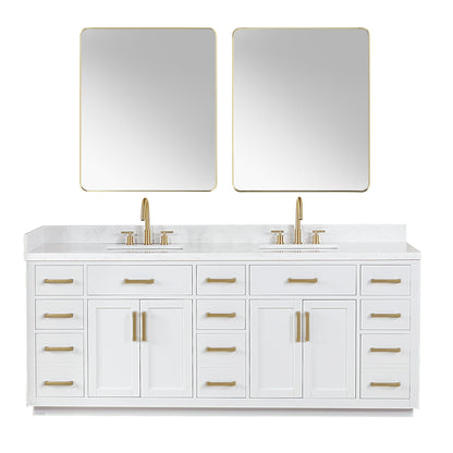 Altair Designs Gavino 84" double vanity with top - 557084-LB-GW-NM