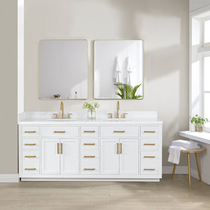 Altair Designs Gavino 84" double vanity with top - 557084-LB-GW-NM