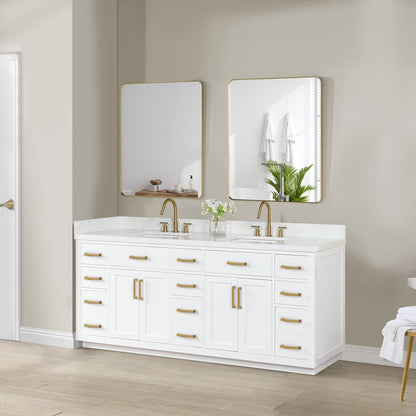 Altair Designs Gavino 84" double vanity with top - 557084-LB-GW-NM