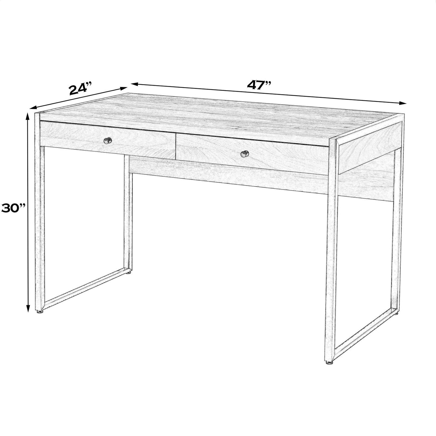 Butler Specialty Company Drake 2-Drawer Walnut Writing Desk, Dark Brown  - 5574421