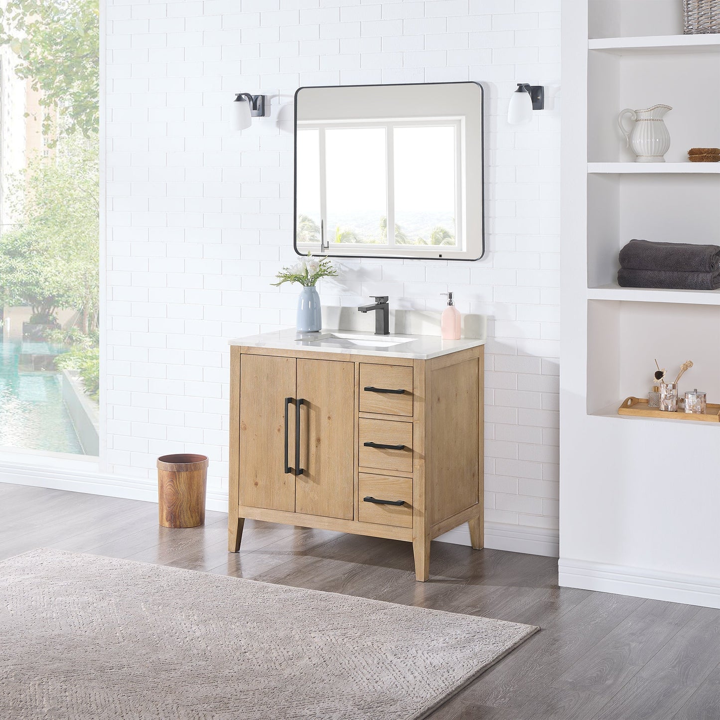 Altair Designs Laurel 36" single vanity with top - 558036-WF-CWQ-NM