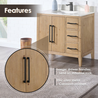 Altair Designs Laurel 36" single vanity with top - 558036-WF-CWQ-NM
