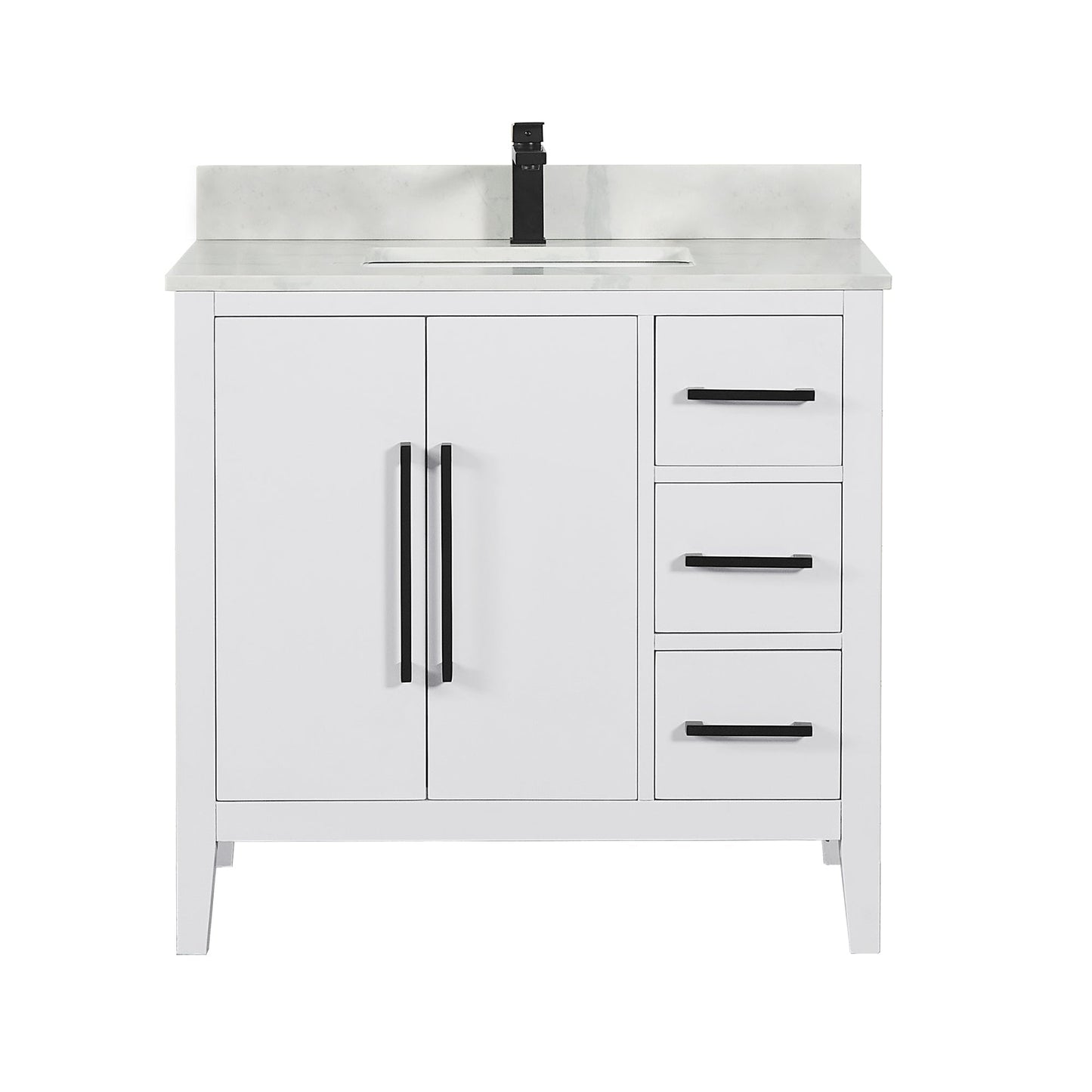 Altair Designs Laurel 36" single vanity with top - 558036-WF-CWQ-NM