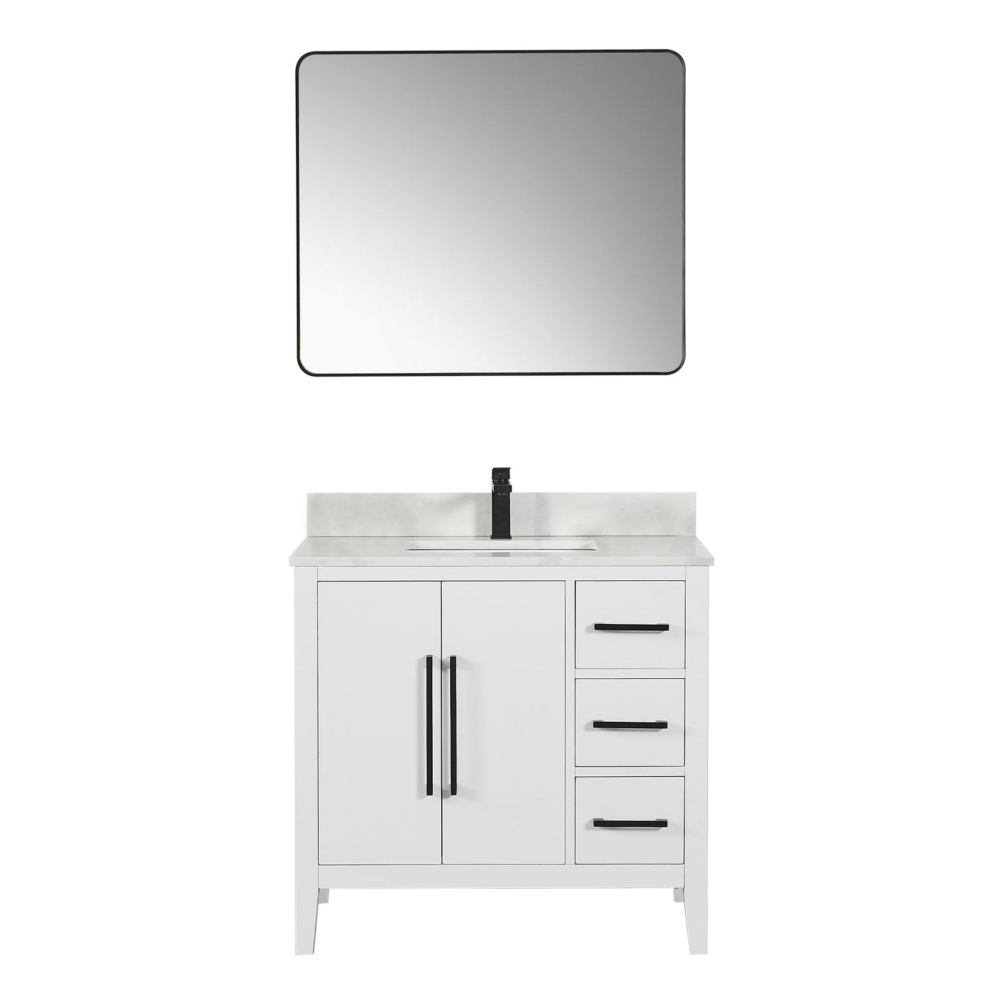 Altair Designs Laurel 36" single vanity with top - 558036-WF-CWQ-NM