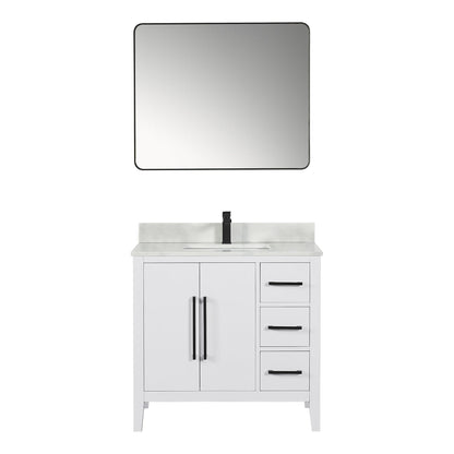 Altair Designs Laurel 36" single vanity with top - 558036-WF-CWQ-NM
