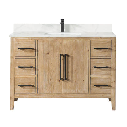 Altair Designs Laurel 48" single vanity with top - 558048-WH-CWQ-NM