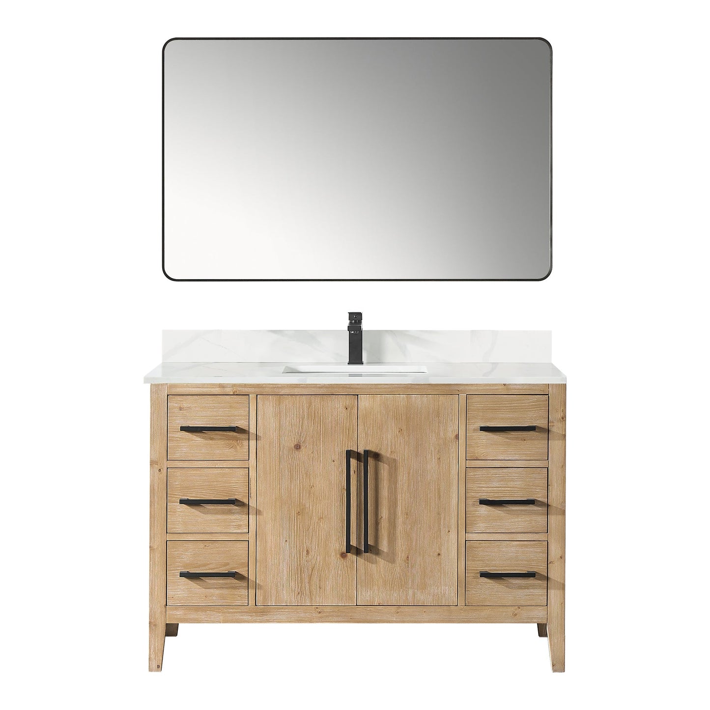 Altair Designs Laurel 48" single vanity with top - 558048-WH-CWQ-NM