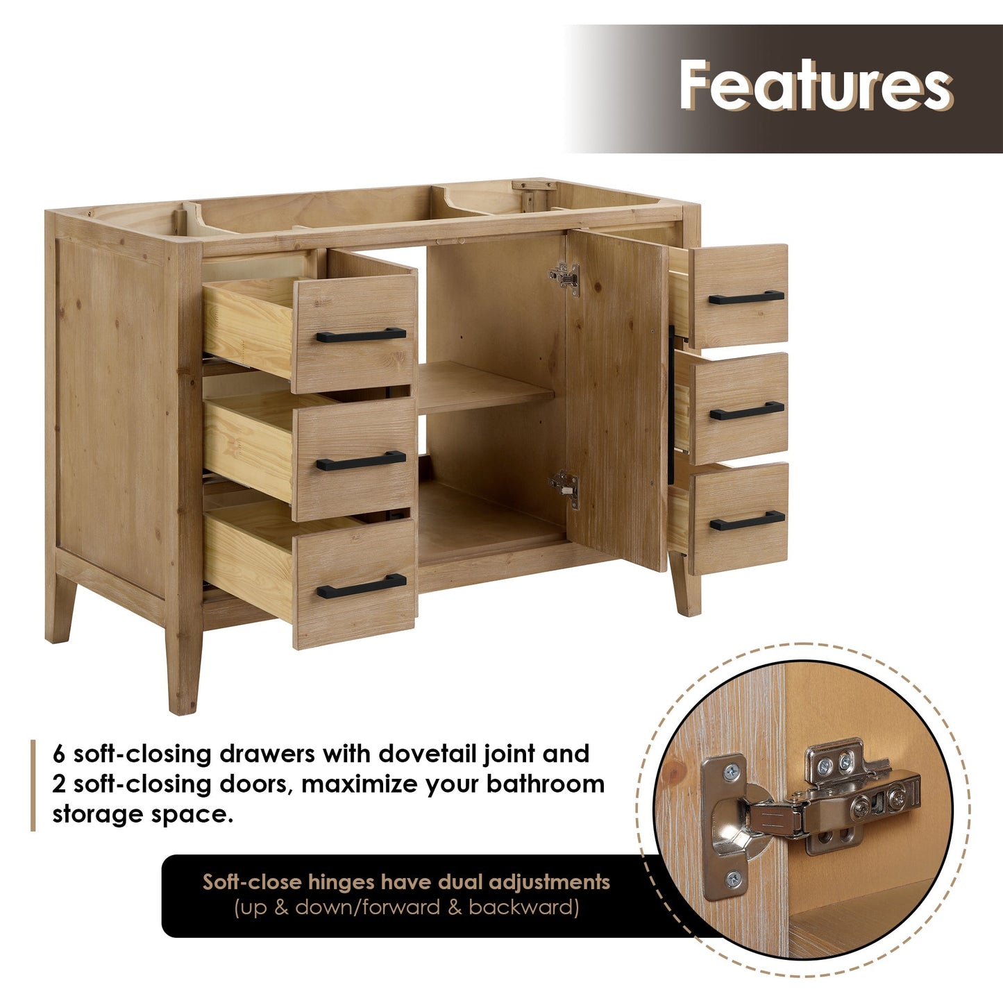 Altair Designs Laurel 48" single vanity with top - 558048-WH-CWQ-NM