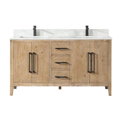 Altair Designs Laurel 60" double vanity with top - 558060-WF-CWQ-NM