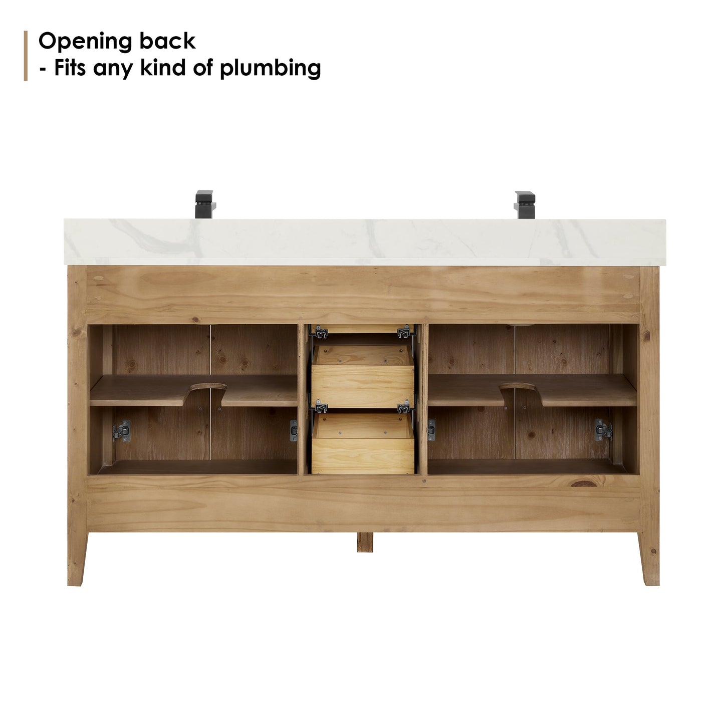 Altair Designs Laurel 60" double vanity with top - 558060-WF-CWQ-NM