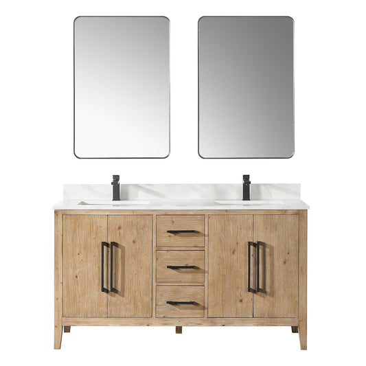 Altair Designs Laurel 60" double vanity with top - 558060-WF-CWQ-NM
