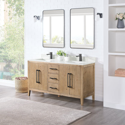 Altair Designs Laurel 60" double vanity with top - 558060-WF-CWQ-NM